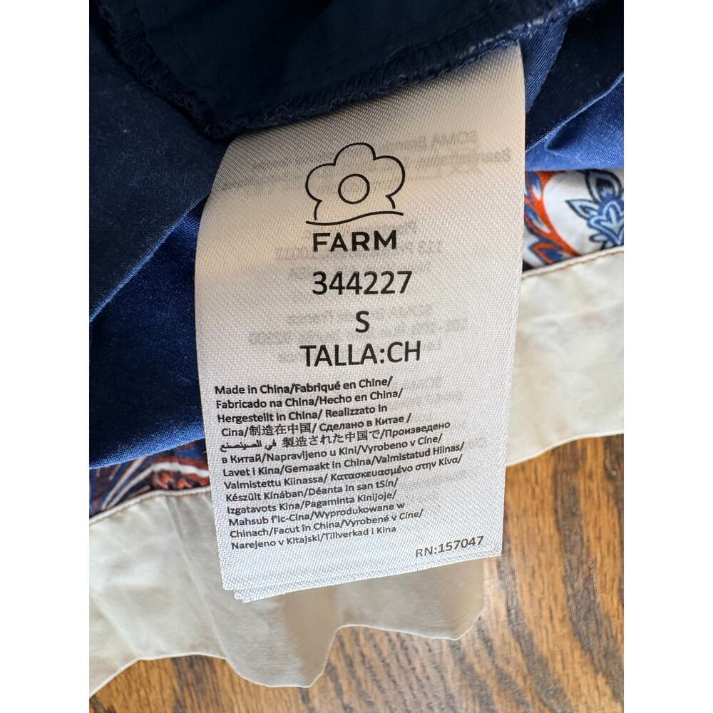 FARM Rio Women's S Blue Arabesque Scarf Pleated Mini Skirt Western NWT - Picture 6 of 9
